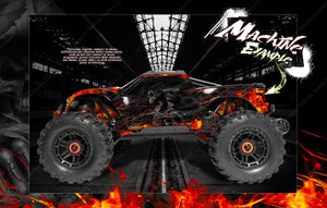 'Hell Ride' Hop-Up Graphics Wrap Decals Fits Stock Traxxas Maxx 4S -V1 Only- 1/10 Body Tra8914 - Darkside Studio Arts LLC.