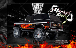 'Hell Ride' Hop-Up Airbrushed Style Body Graphics Designed To Fit Traxxas Trx-4 Bronco Tra8010X / Tra8010 - Darkside Studio Arts LLC.
