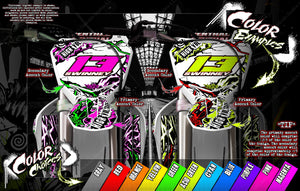 Graphics Kit For Yamaha Raptor 700 2006-2020  Wrap 'Amped' With Custom Color Choice - Darkside Studio Arts LLC.