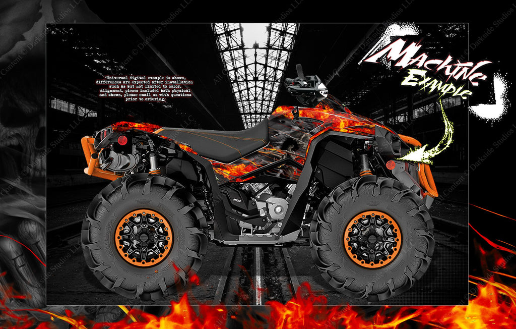 Graphics Kit For Can-Am Renegade 500 850 1000 Xmr "Hell Ride" Wrap Decals Full Coverage Set | Darkside Studio Arts LLC.