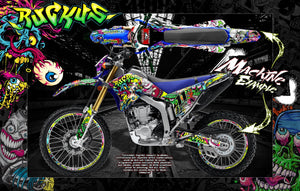 Graphics Kit For  Wrap 2008-2019 Yamaha Wr125 R/X Wr250 R/X "Ruckus" With Fender Rim And Plate Decals - Darkside Studio Arts LLC.