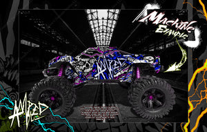 'Amped' Graphics Wrap Fits Traxxas X-Maxx Proline Ford Raptor, Chevy Silverado, Brute Bash & Stock Body - Darkside Studio Arts LLC.