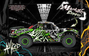 'Amped' Body & Chassis Cage Skin Wrap Decal Kit Fits Traxxas Unlimited Desert Racer - Darkside Studio Arts LLC.
