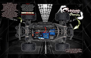 'Carbon Fiber' Printed Aftermarket Skin Decal Graphics Kit Fits Traxxas Maxx 4S -V1 Only- 1/10 Chassis / Shock Tower - Darkside Studio Arts LLC.