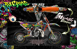 'Ruckus' Graphics Wrap Decal Kit Fits Ktm 2011-2020 Sx Sxf Series 250 450 125 - Darkside Studio Arts LLC.