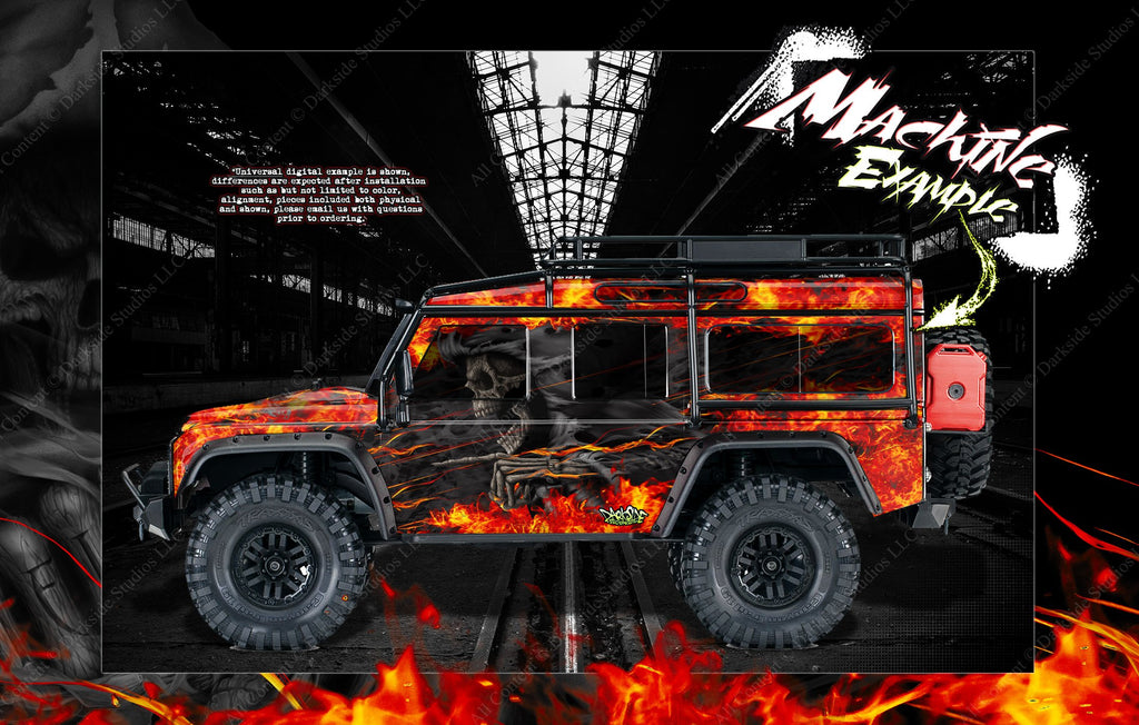 'Hell Ride' Themed Graphics Skin Fits Traxxas Trx-4 Defender Sport | Darkside Studio Arts LLC.