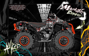 Graphics Kit For Can-Am Renegade 500 850 1000 Xmr "Amped"  Wrap Decals  Full Coverage Set - Darkside Studio Arts LLC.