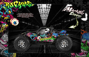 'Ruckus' Themed Body Skin Graphics Kit Fits Axial Yeti 1/8 Xl Monster Buggy Yeti 1/10 - Darkside Studio Arts LLC.