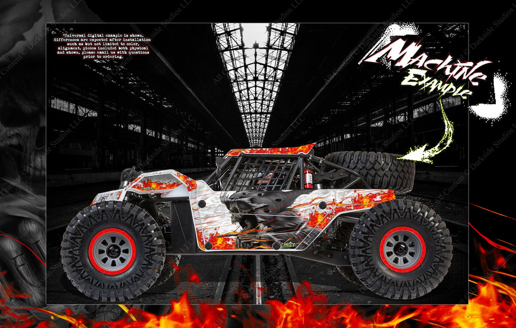 'Hell Ride' Graphics Wrap For Losi Super Baja Rey 1.0 / 1.0 Super Rock Rey Fits Los250035 / Los350002 | Darkside Studio Arts LLC.
