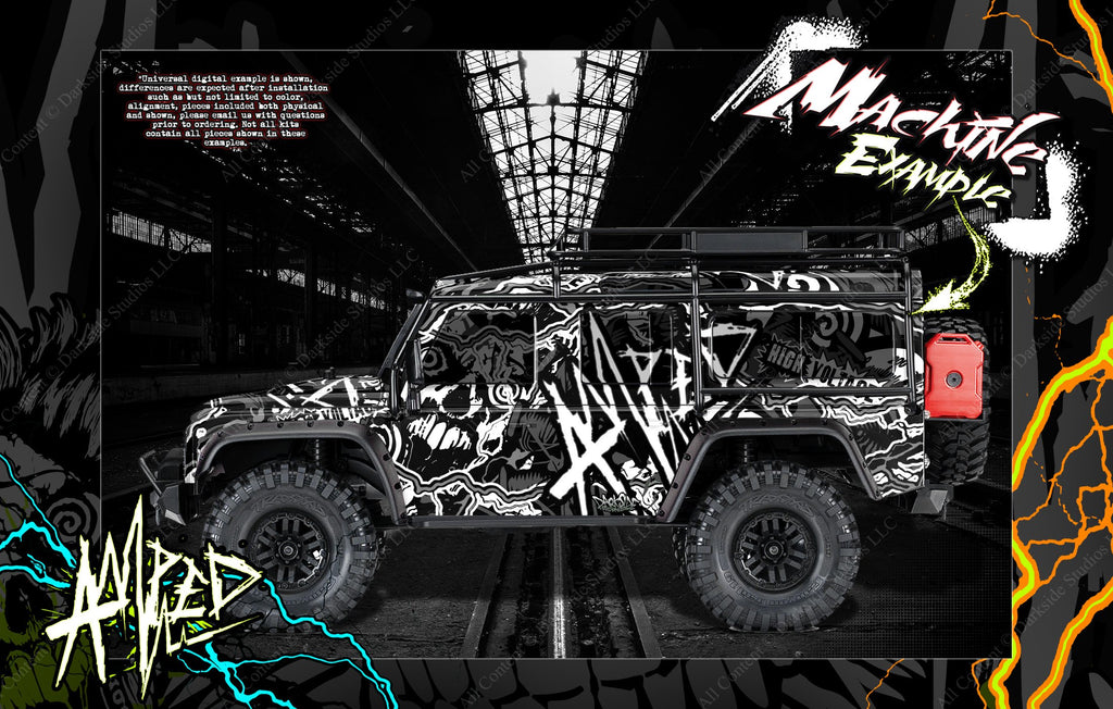 'Amped' Themed Graphics Skin Fits Traxxas Trx-4 Defender Sport | Darkside Studio Arts LLC.