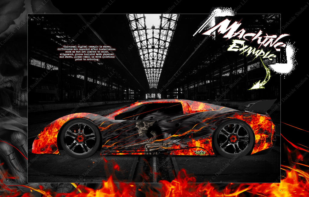 'Hell Ride' Graphics Wrap Skin Fits Traxxas Xo-1 Supercar Lexan Body Tra6411 | Darkside Studio Arts LLC.