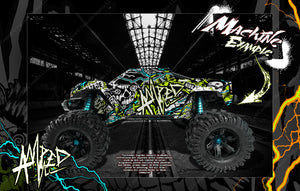 'Amped' Graphics Wrap Fits Traxxas X-Maxx Proline Ford Raptor, Chevy Silverado, Brute Bash & Stock Body - Darkside Studio Arts LLC.