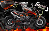 'Hell Ride' Themed Graphics Wrap Skin Kit Fits Ktm Superduke 1290 / 1290Gt 2013-2020 | Darkside Studio Arts LLC.