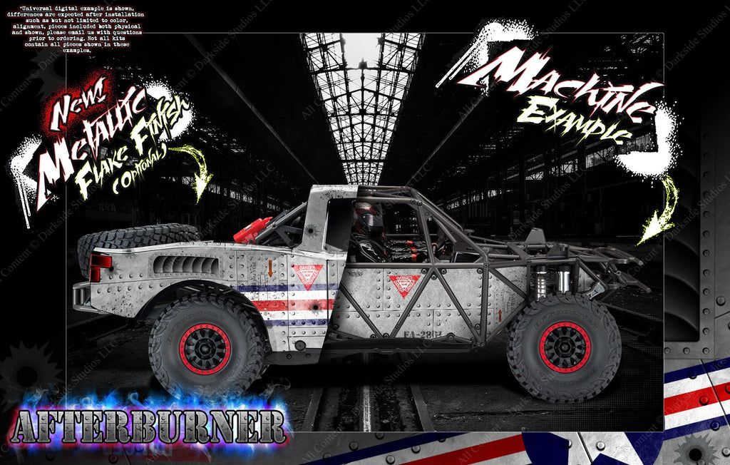'Afterburner' Body & Chassis Cage Skin Wrap Decal Kit Fits Traxxas Unlimited Desert Racer | Darkside Studio Arts LLC.