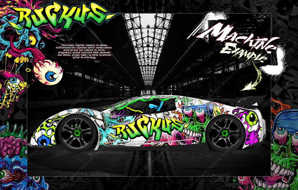 'Ruckus' Graphics Wrap Skin Fits Traxxas Xo-1 Supercar Lexan Body Tra6411 | Darkside Studio Arts LLC.