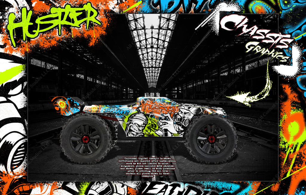 'Hustler' Themed Graphics Wrap Skin Fits Arrma Kraton 8S / 6S Graphics Body # Ar406050, Ara409004 | Darkside Studio Arts LLC.