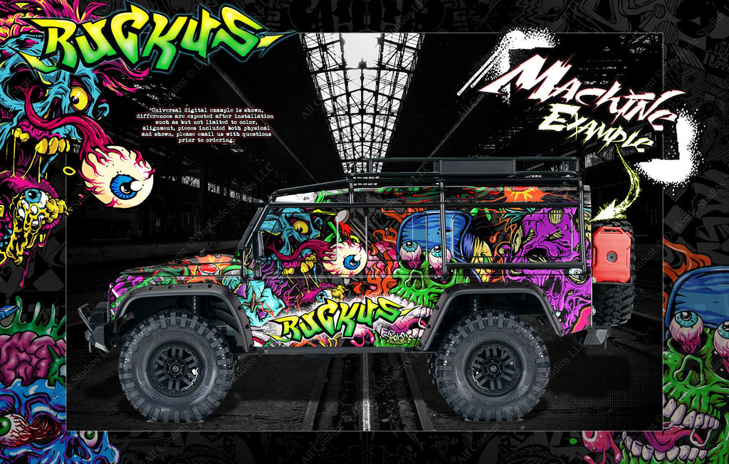 'Ruckus' Themed Graphics Skin Fits Traxxas Trx-4 Defender Sport | Darkside Studio Arts LLC.