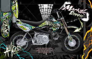 Graphics For Honda 2004-2022 Crf50 Pitbike  Decals "Amped" Wrap Customizable - Darkside Studio Arts LLC.