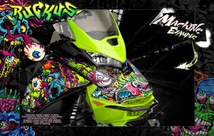 Ski-Doo Gen 4 Partial Wrap Graphics Kit For Mxz Summit Renegade Adrenaline 'Ruckus' - Darkside Studio Arts LLC.