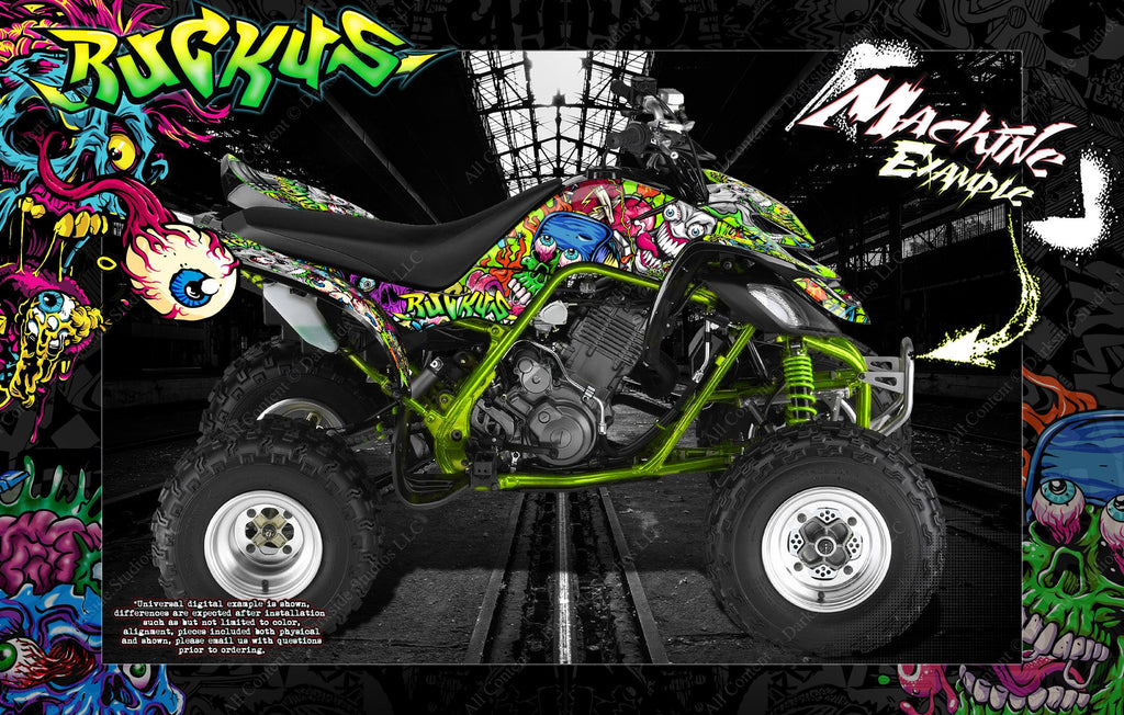 Graphics Kit For 'Ruckus' Wrap For Yamaha Raptor 660 Yfm660 Quad Decal | Darkside Studio Arts LLC.