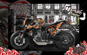 'Lucky' Themed Motorcycle Graphics Wrap Fits Ktm 2011-2022 Duke 125 200 390 690 - Darkside Studio Arts LLC.