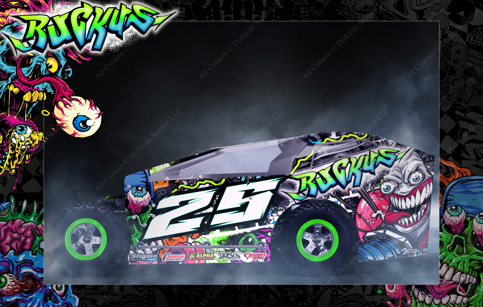 'Ruckus' Customizable Decal Skin Kit Graphics Fits Salvas Mudboss / SE ...