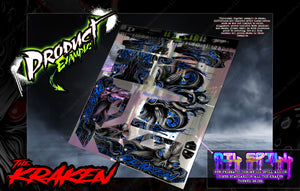 'The Kraken' Chrome Graphics Fits Losi 5Ive-T / Rovan / King Motor 30° North Big Flex (Which Can Fit 2.0 Chassis As Well ) - Darkside Studio Arts LLC.