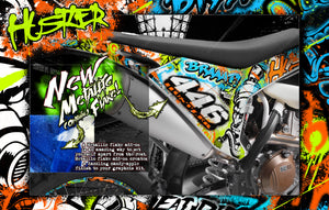 Graphics Wrap For 2010-2020 Yzf250 Yzf450 And Yz250Fx Yz450Fx "Hustler" With Rim Decals - Darkside Studio Arts LLC.
