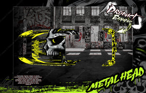 'Metal Head' Fits Pro Boat Black Jack 42" Blackjack 24" Partial Skin Wrap Hull Decal Graphics Kit - Darkside Studio Arts LLC.
