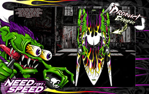 'Need For Speed' Rat Fink Custom Graphics Skin Wrap Fits Pro Boat Recoil 2 Veles Impulse 32 Shockwave Sonicwake 36" Zelos 36" (Miss Geico) - Darkside Studio Arts LLC.