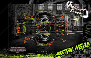'Metal Head' Graphics Wrap Decals Fits Traxxas X-Maxx Proline Ford Raptor, Chevy Silverado, Brute Bash & Stock Body - Darkside Studio Arts LLC.
