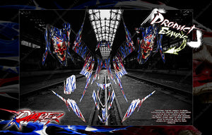 Graphics Kit For 'Ripper' Full Coverage  Wrap Decal  Fits Yamaha Raptor 700 2006-2023 - Darkside Studio Arts LLC.