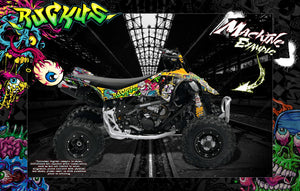 Graphics Kit For Can-Am Ds250 And Ds450  Wrap Decal  'Ruckus' With Custom Color Choice - Darkside Studio Arts LLC.