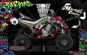 Graphics Kit For Yamaha Raptor 700 2006-2023  Wrap 'Ruckus' With Custom Color Choice - Darkside Studio Arts LLC.