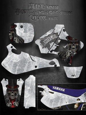 Graphics Kit For Yamaha 1993-1995 Yz125 Yz250  Decals  "The Outlaw" For White Plastics - Darkside Studio Arts LLC.