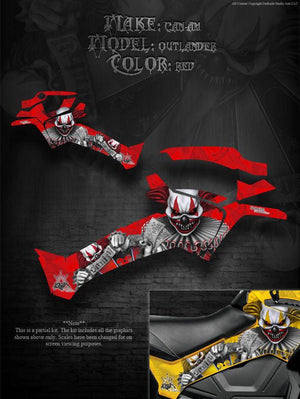 Graphics Kit For Can-Am Lifted Outlander 2012-14 "The Freak Show"  For Side Panels Red - Darkside Studio Arts LLC.