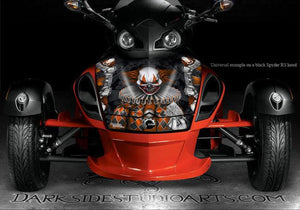 Graphics Kit For Can-Am Spyder Rt Rt-S Only Hood Yellow   "The Freak Show" Accessories - Darkside Studio Arts LLC.