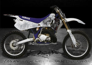 Graphics Kit For Yamaha 1993-1995 Yz125 Yz250  Decals  "The Outlaw" For White Plastics - Darkside Studio Arts LLC.