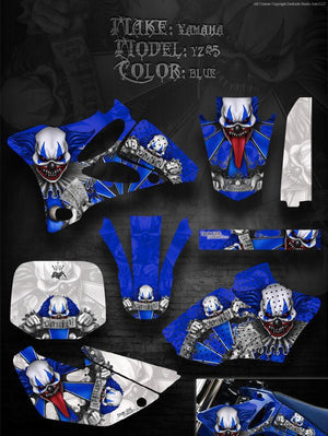 Graphics Kit For Yamaha 2015-2020 Yz85 2-Stroke  "The Freak Show" For Blue Plastics - Darkside Studio Arts LLC.