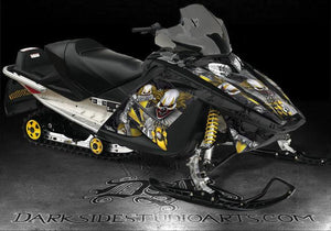 Ski-Doo Black & Yellow 2003-07 Mxz Rev Graphics Kit "The Freak Show" Renegade - Darkside Studio Arts LLC.