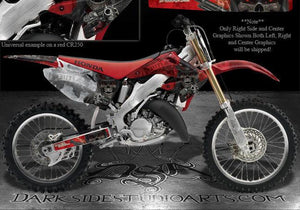 Graphics For Honda 2002-2012 Cr250 Cr125 2-Stroke Only Decals   "The Outlaw" Red - Darkside Studio Arts LLC.
