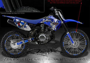 Graphics Kit For Yamaha 2008-2013 Ttr125 Decal "The Freak Show"   For Blue Plastics - Darkside Studio Arts LLC.