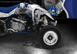 Graphics Kit For Suzuki Ltr450R Quadracer  Decal "The Freak Show" 4 White Plastics Ltr450 - Darkside Studio Arts LLC.