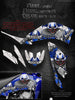 Graphics Kit For Yamaha Raptor 125 "The Freak Show" For White Plastics Blue Accents | Darkside Studio Arts LLC.