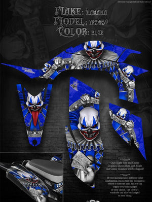Graphics Kit For Yfz450 Yamaha  "The Freak Show" Designed To Match Blue Plastics Parts - Darkside Studio Arts LLC.