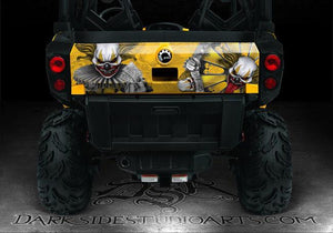 Graphics Kit For Can-Am Commander "The Freak Show" 800 1000 Xt Hood & Tailgate  Blk / Ylw - Darkside Studio Arts LLC.