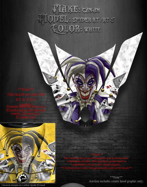 Graphics Kit For Can-Am Spyder Rt Rt-S  Decal Set White Hood Parts "The Jesters Grin" - Darkside Studio Arts LLC.