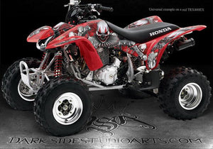 Graphics For Honda 2005-2007 Trx400 Trx400Ex Red  "The Freak Show"  Sportrax Decals - Darkside Studio Arts LLC.