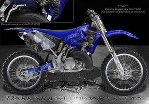 Graphics Kit For Yamaha Yz125 Yz250 1996-2001 2-Stroke Only  "The Outlaw" Blue Decals - Darkside Studio Arts LLC.