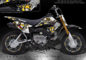 Graphics Kit For Suzuki 2008-16 Dr-Z70  Drz70 Drz 70 "The Freak Show" For Black Plastics - Darkside Studio Arts LLC.
